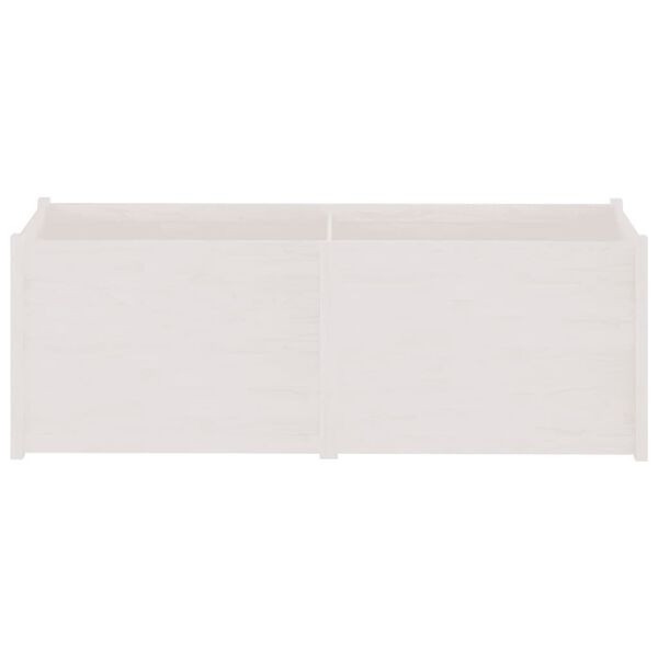 vidaXL Záhradný kvetináč biely 200x50x70 cm masívne borovicové drevo