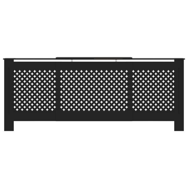vidaXL Kryt na radiátor čierny 205 cm MDF