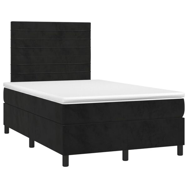 vidaXL Posteľn&yacute; r&aacute;m boxspring s matracom čierny 120x200 cm zamat