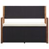 vidaXL Úložná lavička 115 cm polyratan a masívne akáciové drevo čierne