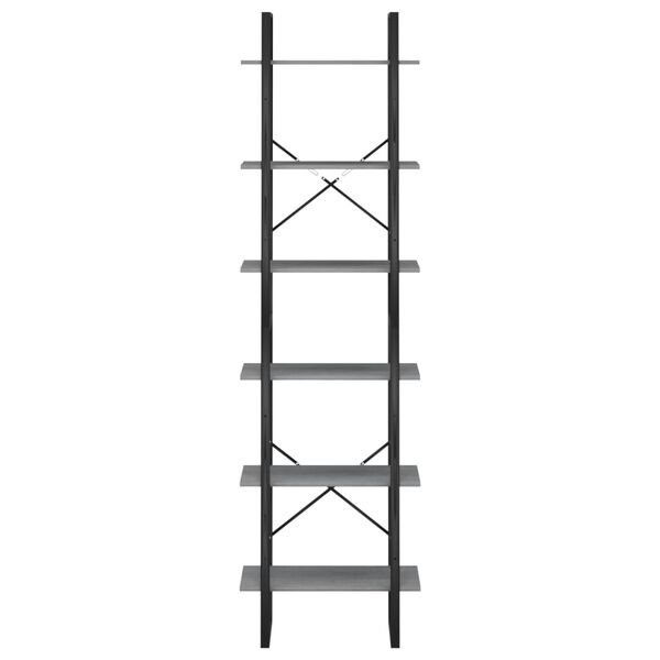 vidaXL Úložná polica, sivá 60x30x210 cm, borovicový masív