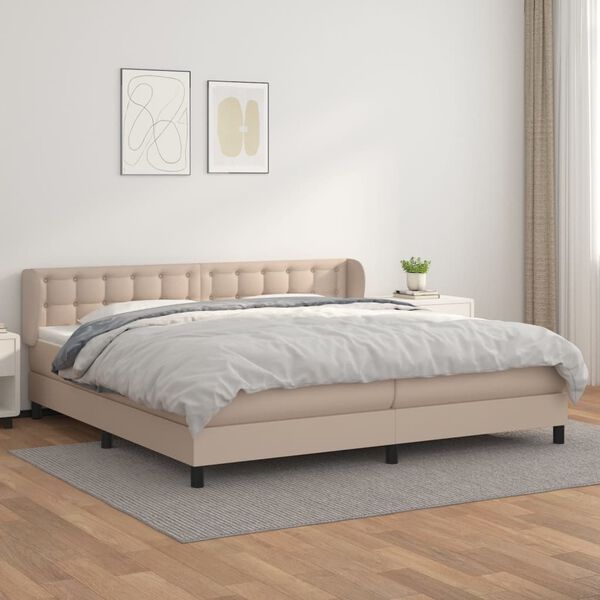 vidaXL Boxspring posteľ s matracom kapuč&iacute;nov&aacute; 200x200 cm umel&aacute; koža