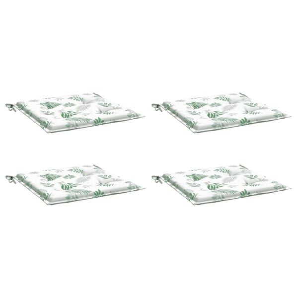 vidaXL Podložky na stoličku 4 ks vzor listov 50x50x4 cm l&aacute;tka