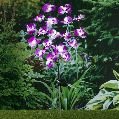 HI LED solárne záhradné svietidlo v tvare orchidey 75 cm