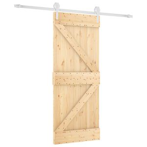 vidaXL Posuvn&eacute; dvere 85 x 210 cm Mas&iacute;vne borovicov&eacute; drevo (neupraven&eacute;)