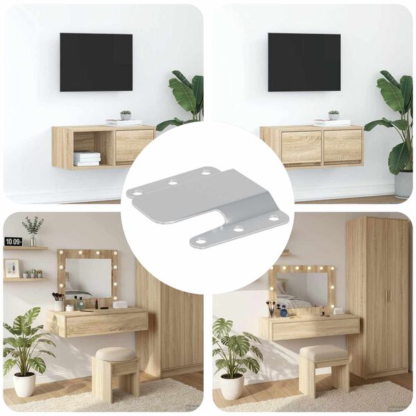 vidaXL Na mont&aacute;ž ploch&eacute;ho držiaka 419 pcs Strieborn&aacute; 75 x 66 x 1,4 mm