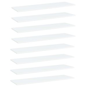 vidaXL Pr&iacute;davn&eacute; police 8 ks, biele 100x30x1,5 cm, drevotrieska