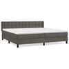 vidaXL Posteľn&yacute; r&aacute;m boxspring s matracom tmavosiv&yacute; 200x200 cm zamat