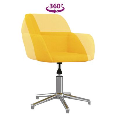 vidaXL Otočná kancelárska stolička svetložltá látková