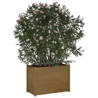 vidaXL Záhradný kvetináč medovo-hnedý 100x50x70 cm borovicový masív