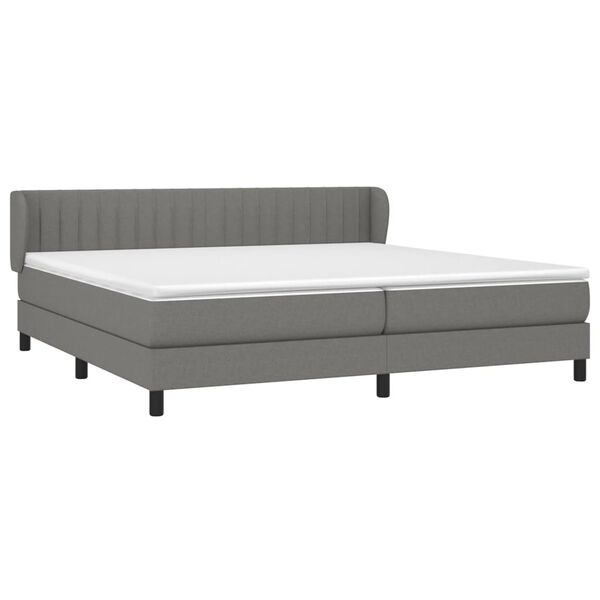 vidaXL Boxspring posteľ s matracom tmavosiv&aacute; 200x200 cm l&aacute;tka