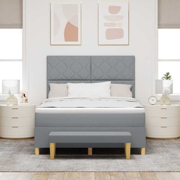 vidaXL Posteľ s pružinov&yacute;m r&aacute;mom Svetlosiv&aacute; 160 x 200 cm l&aacute;tka