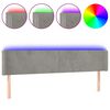 vidaXL Čelo postele s LED bledosiv&eacute; 163x16x78/88 cm zamat