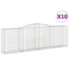 vidaXL Obl&uacute;kov&eacute; gabionov&eacute; ko&scaron;e 10 ks 400x50x120/140 cm pozink. železo