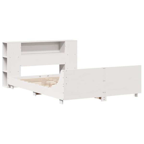 vidaXL Posteľ bez matraca biela 140x200 cm mas&iacute;vna borovica