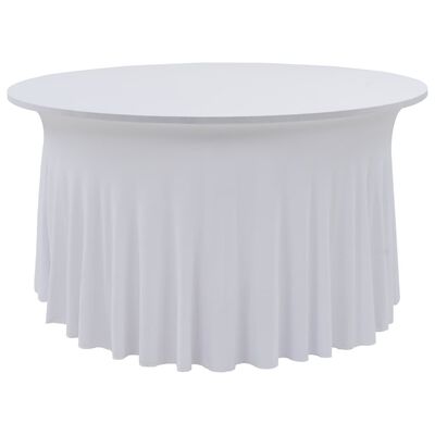 vidaXL Naťahovacie obrusy na stôl so závesom 2 ks biele 180x74 cm