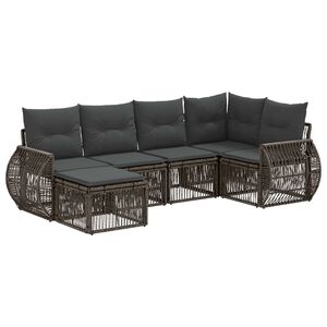 vidaXL S&uacute;prava z&aacute;hradn&yacute;ch pohoviek 6 pcs Siv&aacute; a tmavo siv&aacute; polyratan