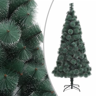 vidaXL Osvetlený umelý vianočný stromček+stojan, zelený 240 cm, PET