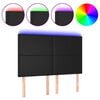 vidaXL Čelo postele s LED čierne 144x5x118/128 cm umel&aacute; koža