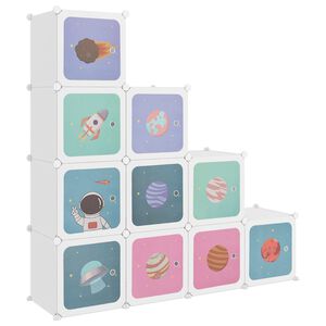 vidaXL &Uacute;ložn&aacute; skrinka v tvare kocky pre deti s 10 kockami, biela, PP