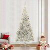 vidaXL Umel&yacute; predsvieten&yacute; vianočn&yacute; stromček Strieborn&aacute; 240 cm PET