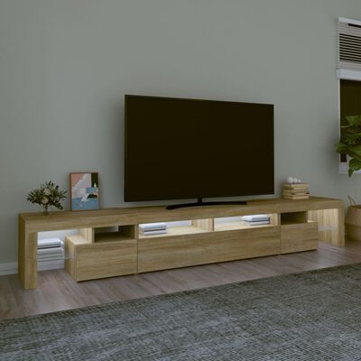 vidaXL TV skrinka s LED svetlami dub sonoma 260 x 36,5 x 40 cm