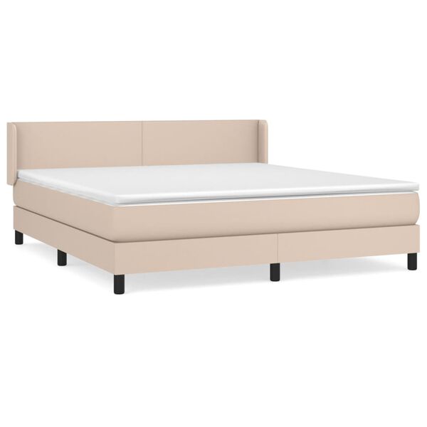 vidaXL Boxspring posteľ s matracom kapučínová 160x200 cm umelá koža