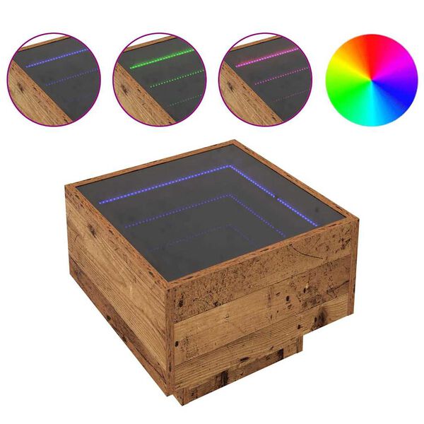 vidaXL Konferenčný stolík Staré drevo 40 x 40 x 30 cm Kompozitné drevo