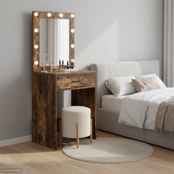 vidaXL Toaletný stôl Tmavý dub 50 x 41 x 135 cm Kompozitné drevo