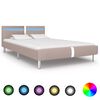 vidaXL R&aacute;m postele s LED bez matraca Cappuccino 135x190 cm