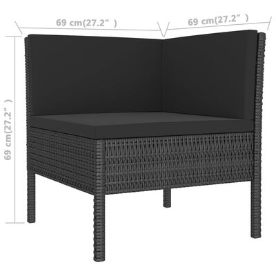 vidaXL 13-dielna záhradná sedacia súprava s podložkami polyratan čierna