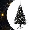 vidaXL Umel&yacute; predsvieten&yacute; vianočn&yacute; stromček Čierna 120 cm PVC