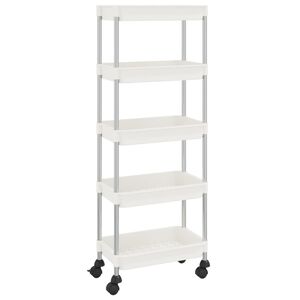 vidaXL 5-poschodov&yacute; kuchynsk&yacute; voz&iacute;k biely 42x29x128 cm železo a ABS