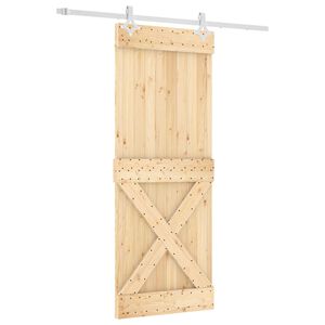 vidaXL Posuvn&eacute; dvere 80 x 210 cm Mas&iacute;vne borovicov&eacute; drevo (neupraven&eacute;)