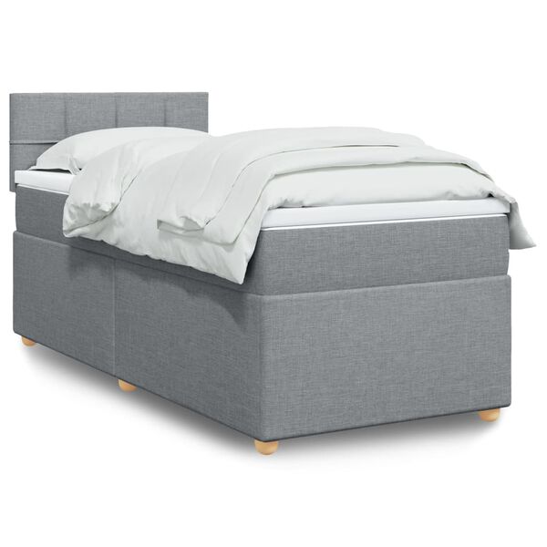 vidaXL Boxspring posteľ s matracom bledosiv&yacute; 100x200 cm l&aacute;tka
