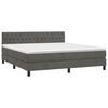 vidaXL Posteľn&yacute; r&aacute;m boxspring s matracom tmavosiv&yacute; 180x200 cm zamat