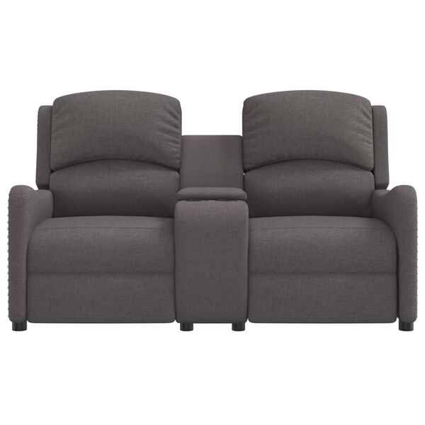 vidaXL 2-miestne sklápacie masážne kreslo+držiaky na poháre, tmavosivé