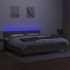 vidaXL Posteľ boxsping s matracom a LED sivohned&aacute; 200x200 cm l&aacute;tka