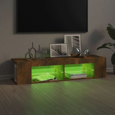 vidaXL TV skrinka s LED, tmavý dub 135x39x30 cm