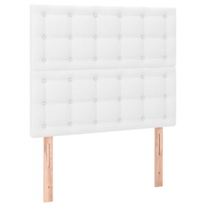 vidaXL Čelo postele biele 80x5x118/128 cm umel&aacute; koža