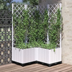 vidaXL Z&aacute;hradn&yacute; kvetin&aacute;č s mriežkou biely 80x80x136 cm PP