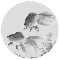 WallArt Kruhová tapeta Two Goldfish 142,5 cm