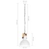 vidaXL Industri&aacute;lna z&aacute;vesn&aacute; lampa 25 W biela mangovn&iacute;k 32 cm okr&uacute;hla E27