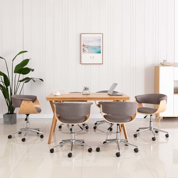 vidaXL Otočn&eacute; jed&aacute;lensk&eacute; stoličky 6 ks, sivohned&eacute;, l&aacute;tka