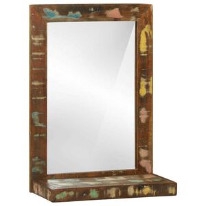 vidaXL K&uacute;peľňov&eacute; zrkadlo Hned&aacute; 50 x 22 x 70 cm Mas&iacute;vne obnoven&eacute; drevo