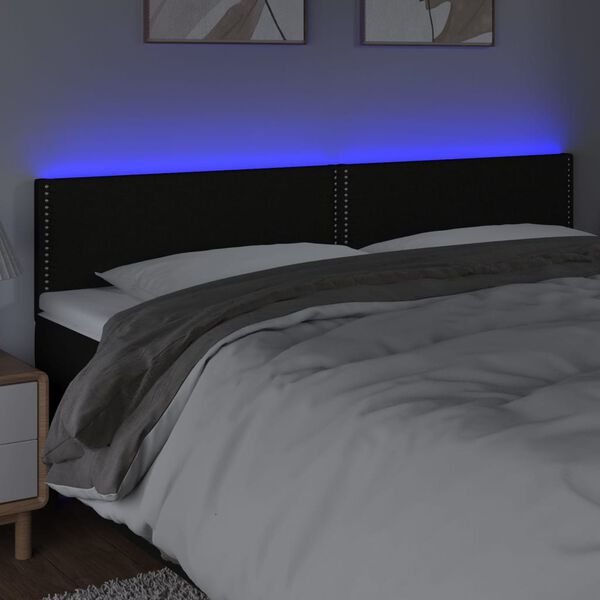 vidaXL Čelo postele s LED čierne 160x5x78/88 cm látka