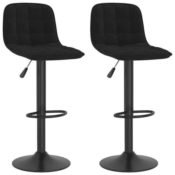 vidaXL Barové stoličky 2 ks čierne zamatové
