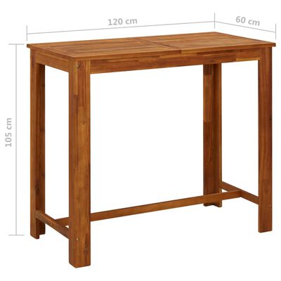 vidaXL Barový stolík, akáciový masív 120x60x105 cm