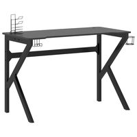 vidaXL Herný stôl s nohami v tvare K čierny 110x60x75 cm