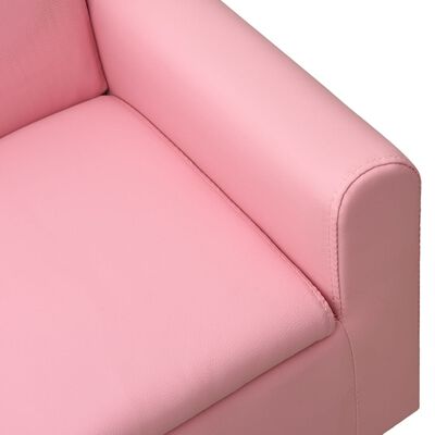 vidaXL 2-miestna detská sedačka ružová umelá koža